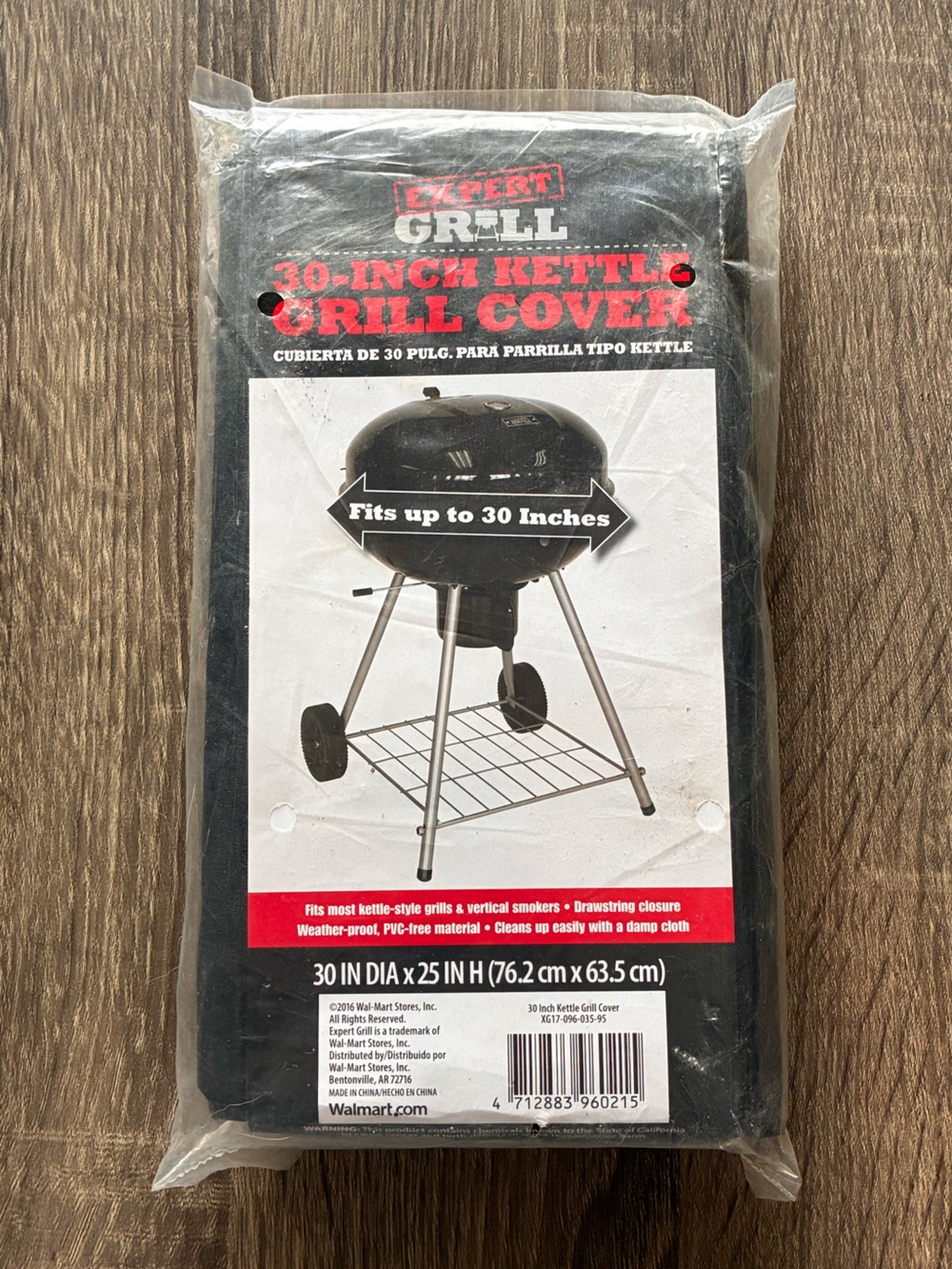 Expert Grill 30-Inch Black Kettle Grill Cover 30 in DIA x 25 in H Waterproof NEW